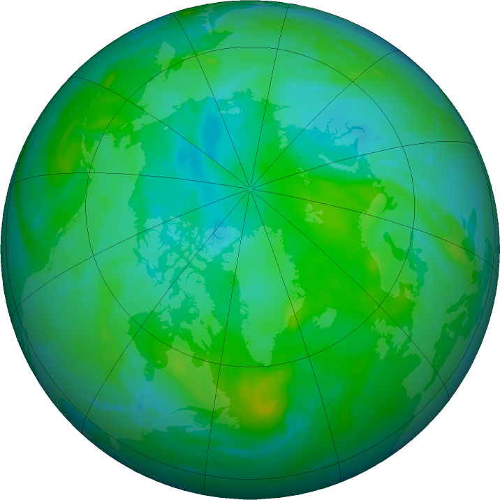 Arctic ozone map for 13 August 2016